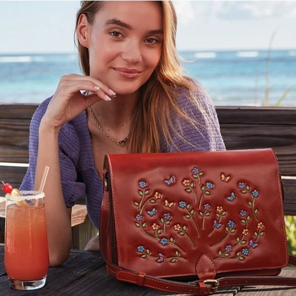 Patricia Nash Set-Ilina Crossbody and Terresa Wallet in Floral Tooled Leather